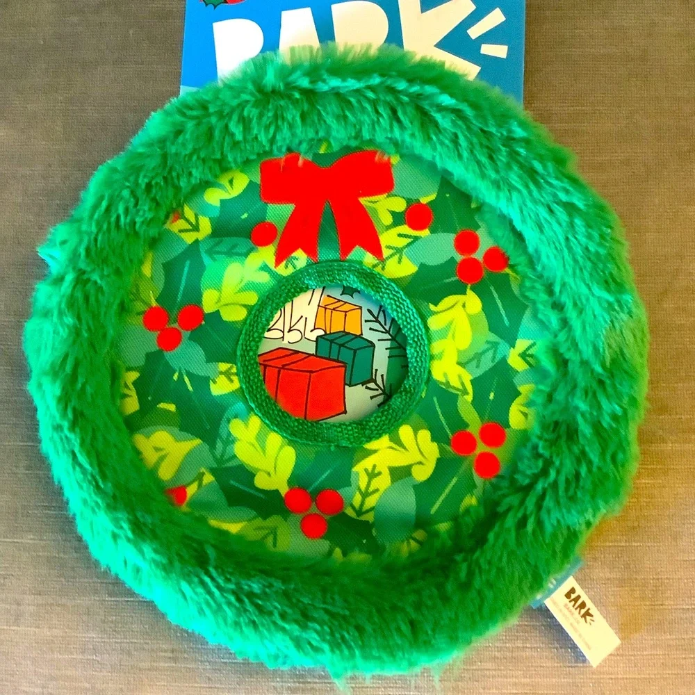 Barkbox Holiday Wreath Dog Toss, Festive Soft Yet Sturdy, Built w/ T-shi…